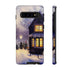 Glowing Homes in the Snow with Christmas Decorations - Impact Resistant Phone Case Samsung Galaxy S10 Matte